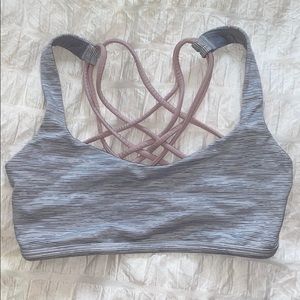 lululemon light grey and pink sports bra